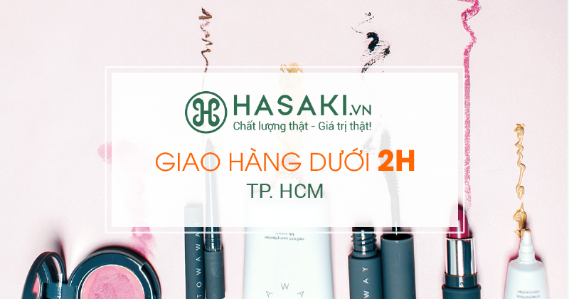 Bang hieu hoac man hinh the hien cac chuong trinh khuyen mai hap dan khi mua my pham hasaki